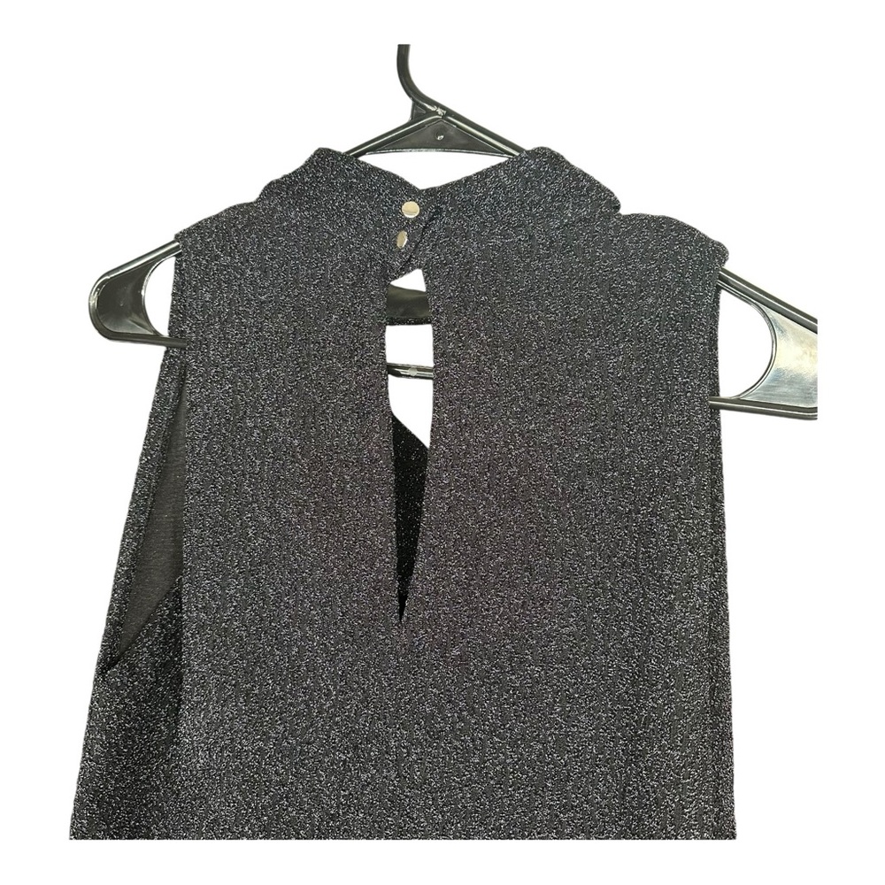 IRO Paris 36 Black Foa Sparkly Cutout Blouse High Neck Party Cocktail Sexy - Picture 5 of 15